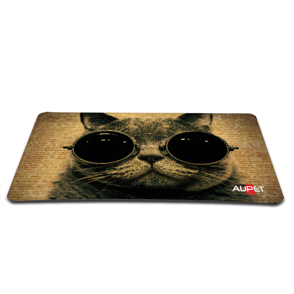 AUPET Cat with Glasses Big Size 13.78" X 9.84" Computer Optical Neoprene Mousepad PC Mouse Mat Mice Pad Silicone Anti-Slip Mouse