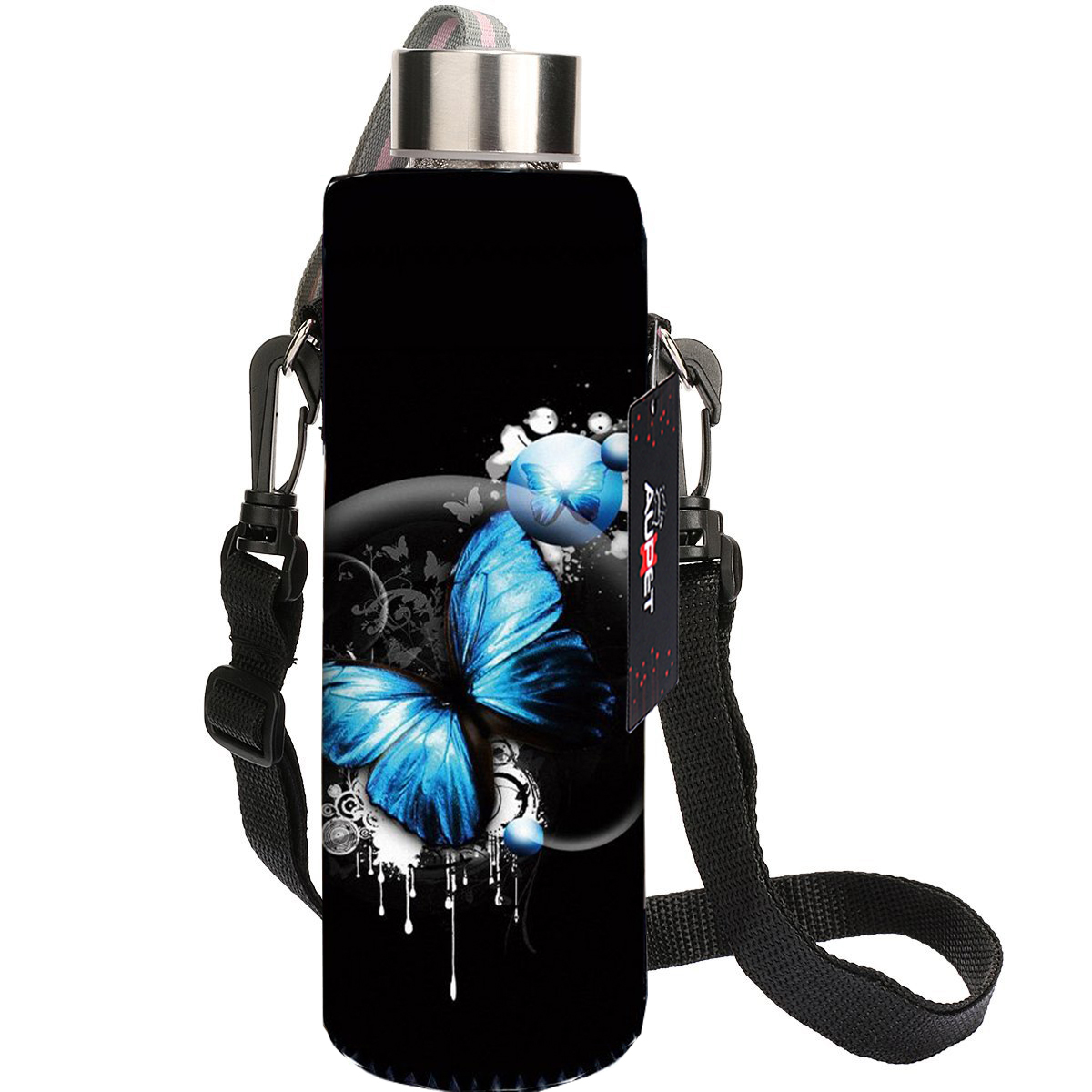 AUPET Water Bottle Carrier,Insulated Neoprene Water bottle Holder Bag Case Pouch Cover 1000ML or 750ML,Adjustable Shoulder Strap